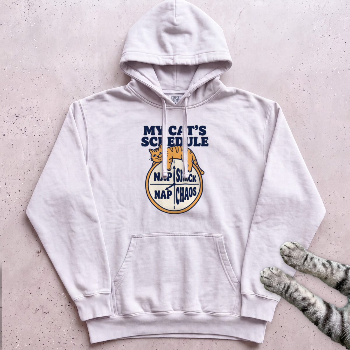 My Cat's Schedule Hoodie - White