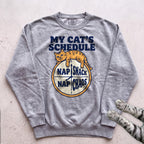 My Cat's Schedule Sweatshirt - Grey