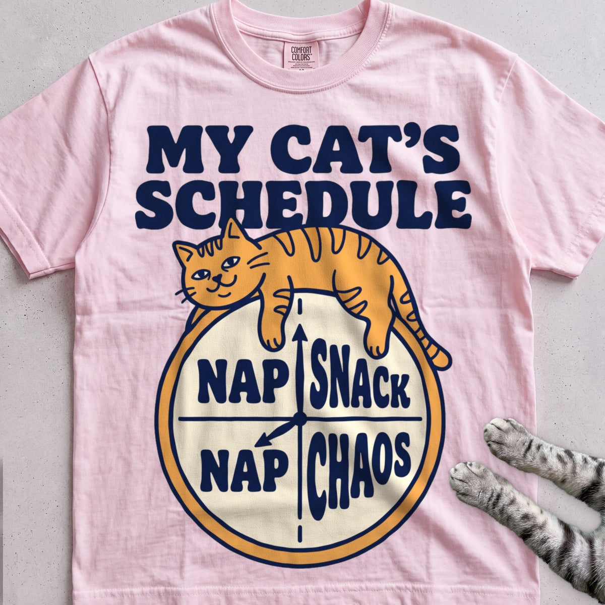 My Cat's Schedule T-Shirt - Blossom