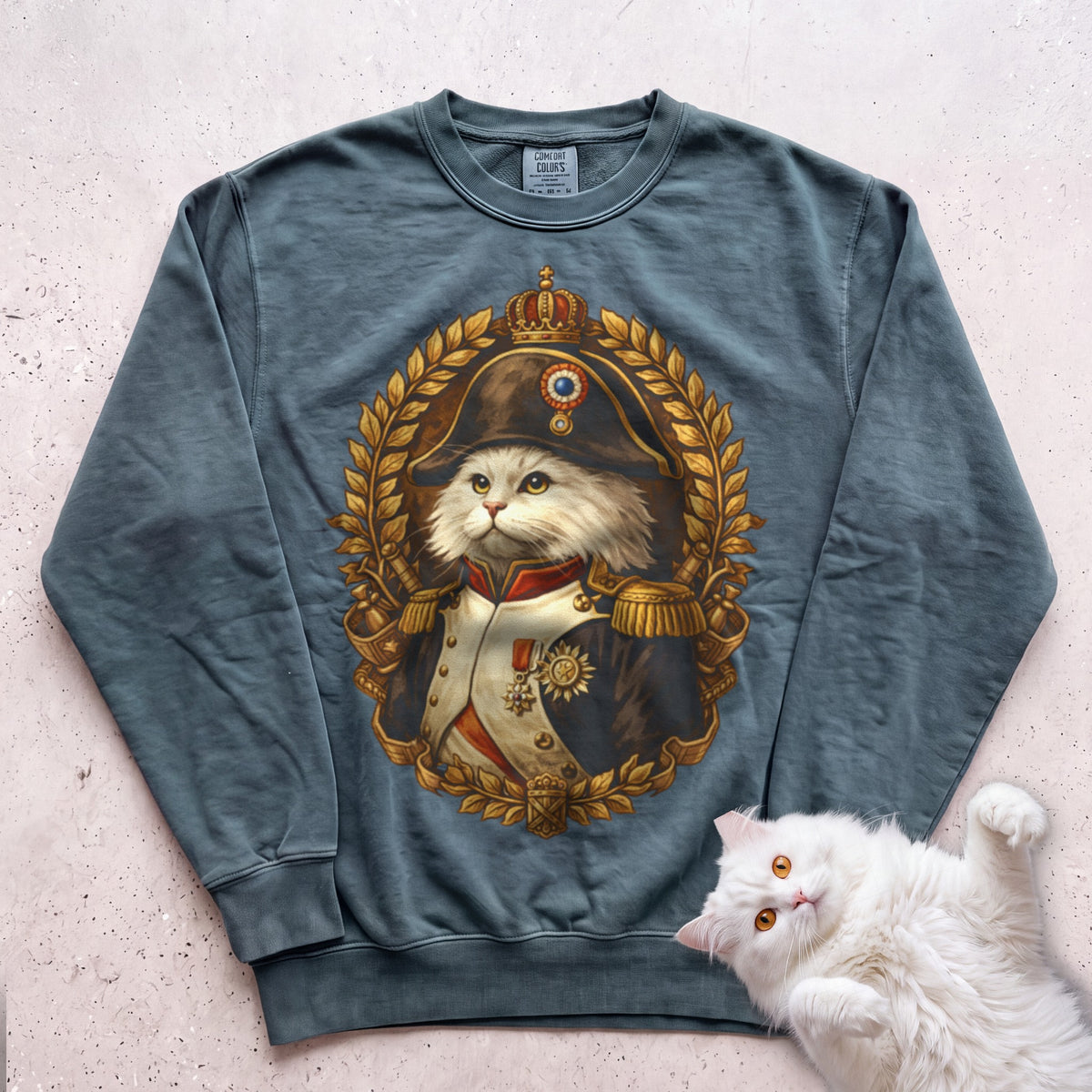 Napoleon Custom Personalized Cat Sweatshirt - Blue Spruce