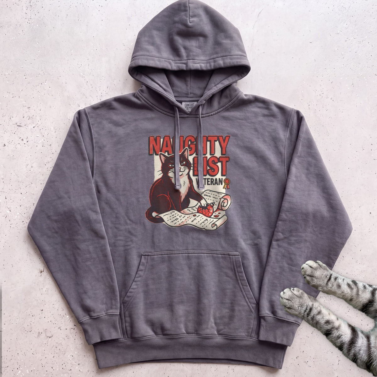 Naughty List Veteran Cat Hoodie - Pepper