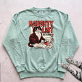 Naughty List Veteran Cat Sweatshirt - Light Green