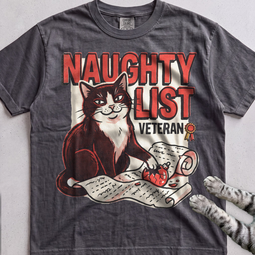 Naughty List Veteran Cat T-Shirt - Pepper