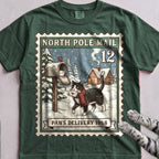 North Pole Post Cat T-Shirt - Blue Spruce
