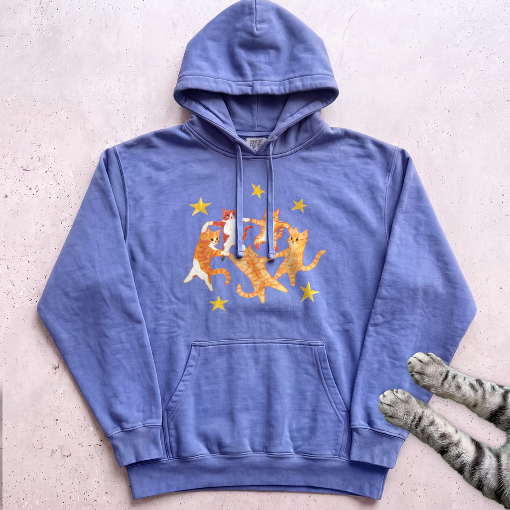 Orange Cats Dancing Hoodie - Flo Blue
