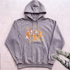 Orange Cats Dancing Hoodie - Grey
