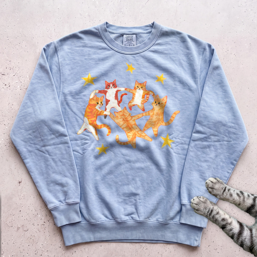 Orange Cats Dancing Sweatshirt - Chambray