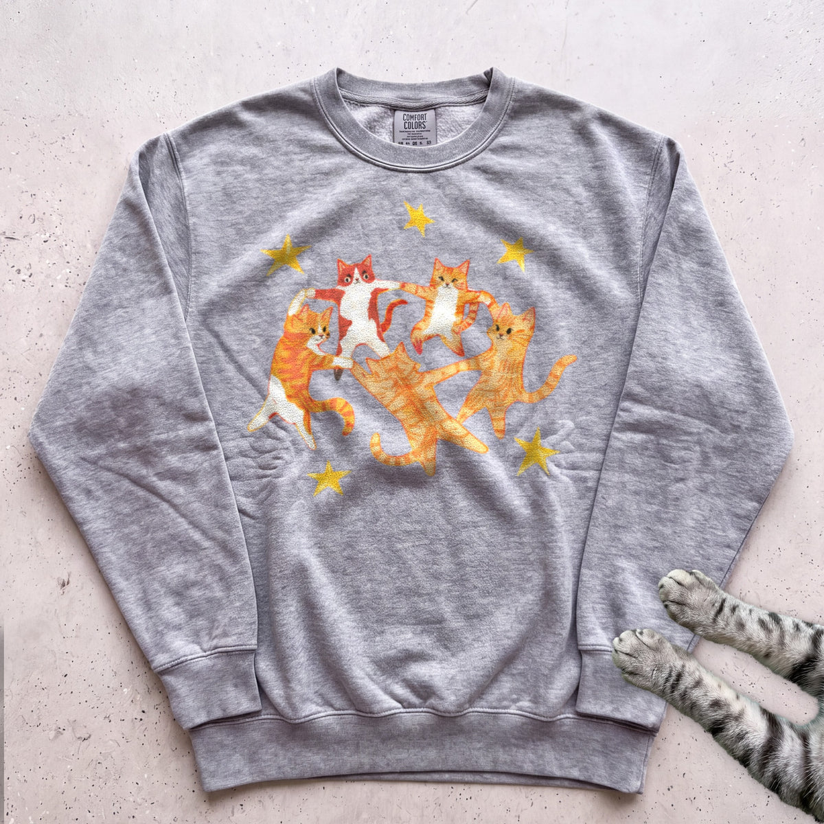 Orange Cats Dancing Sweatshirt - Grey