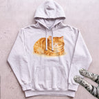 Orange Loafing Cat Hoodie - White