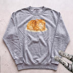 Orange Loafing Cat Sweatshirt - Grey