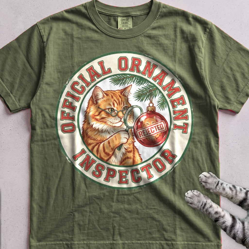 Ornament Inspector Cat T-Shirt - Hemp
