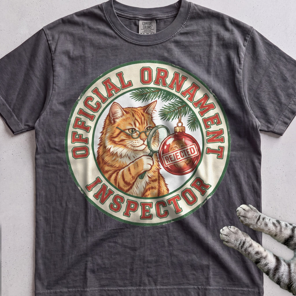 Ornament Inspector Cat T-Shirt - Pepper
