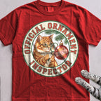 Ornament Inspector Cat T-Shirt - Red