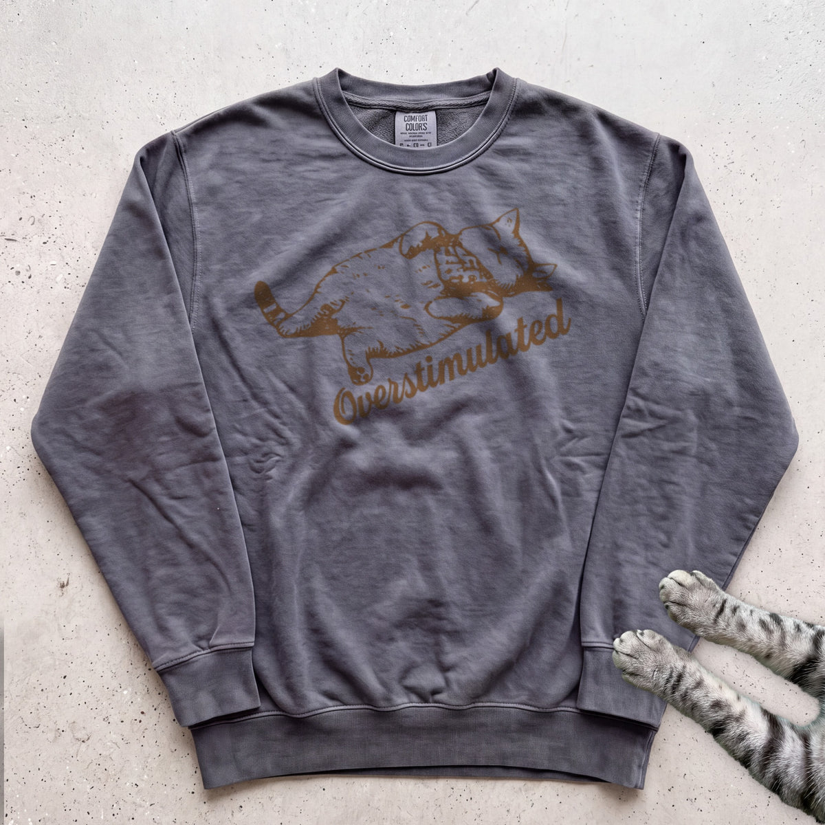 Overstimulated Cat Sweatshirt - Pepper