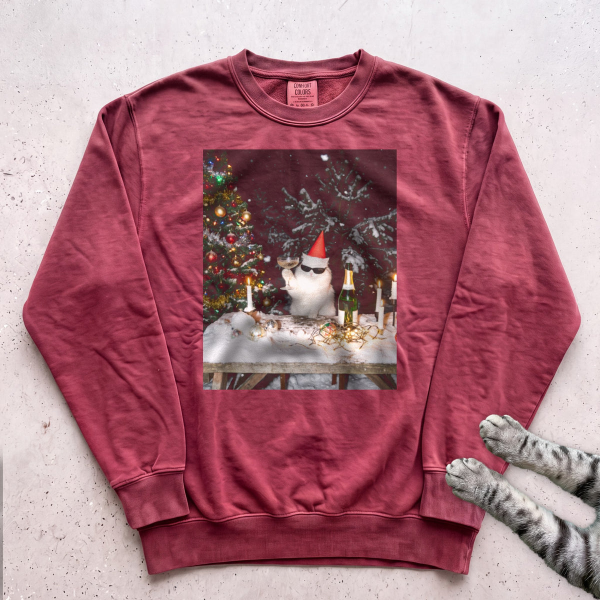 Party Cat Sweatshirt - Crimson