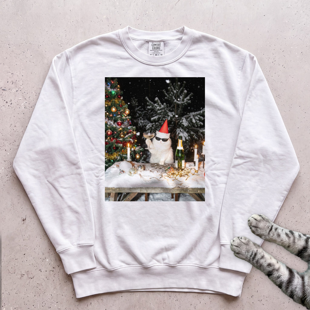 Party Cat Sweatshirt - White