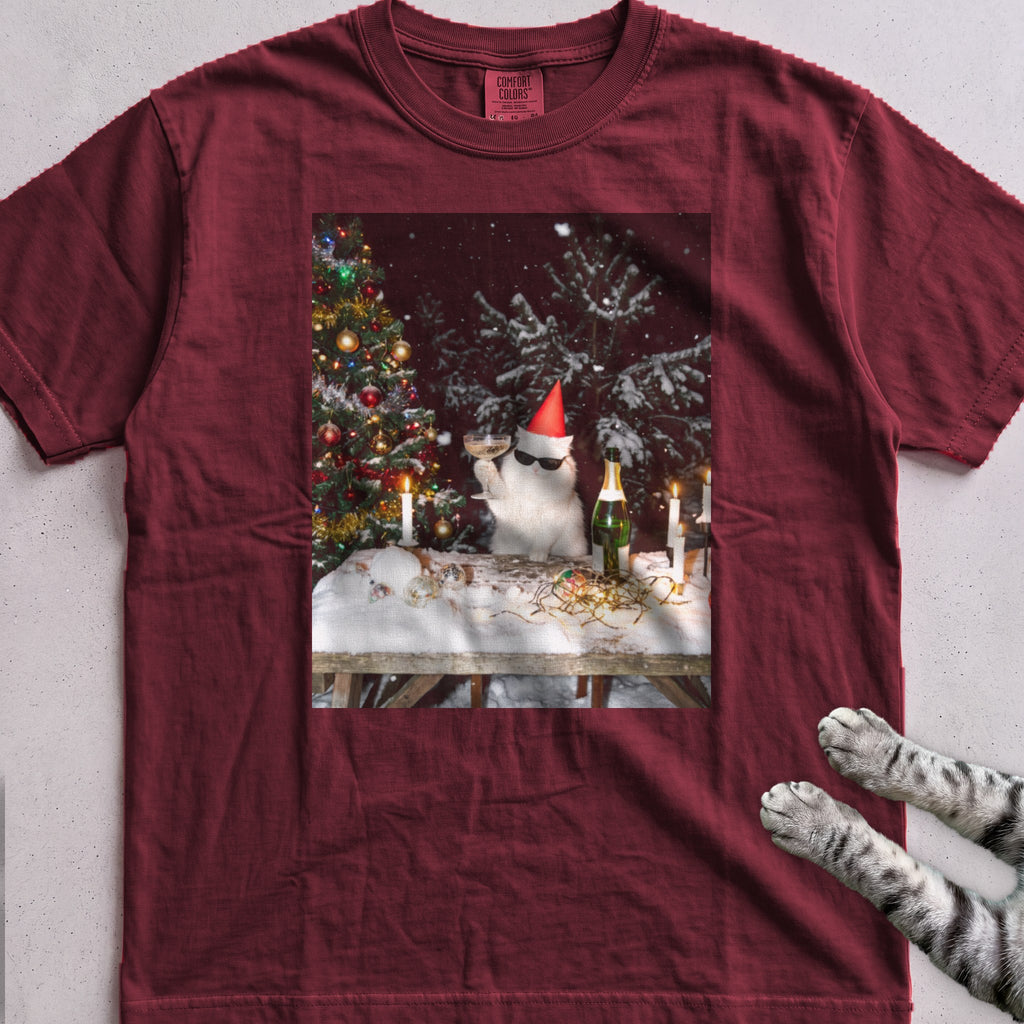 Party Cat T-Shirt - Wine