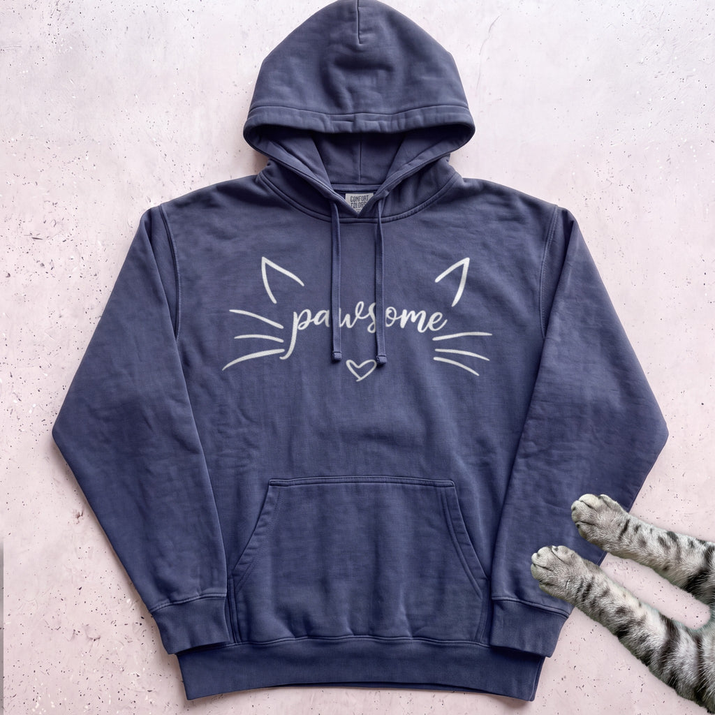 Pawsome Cat Hoodie - True Navy