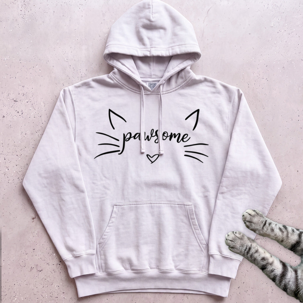 Pawsome Cat Hoodie - White