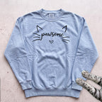 Pawsome Cat Sweatshirt - Chambray