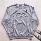 Pawsome Cat Sweatshirt - Grey