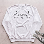 Pawsome Cat Sweatshirt - White