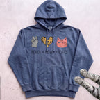 Peace Love Cats Hoodie - Denim