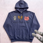 Peace Love Cats Hoodie - True Navy