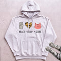 Peace Love Cats Hoodie - White