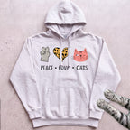 Peace Love Cats Hoodie - White