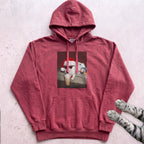 Peppermint Latte Cat Hoodie - Crimson