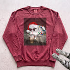 Peppermint Latte Cat Sweatshirt - Crimson