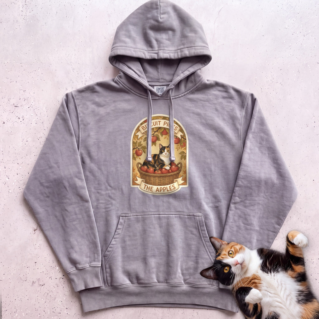 Personalized Apple Picking Cat Hoodie - Grey