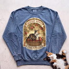 Personalized Apple Picking Cat Sweatshirt - Blue Jean