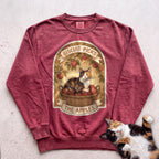Personalized Apple Picking Cat Sweatshirt - Crimson