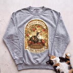 Personalized Apple Picking Cat Sweatshirt - Grey