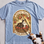 Personalized Apple Picking Cat T-Shirt - Chambray