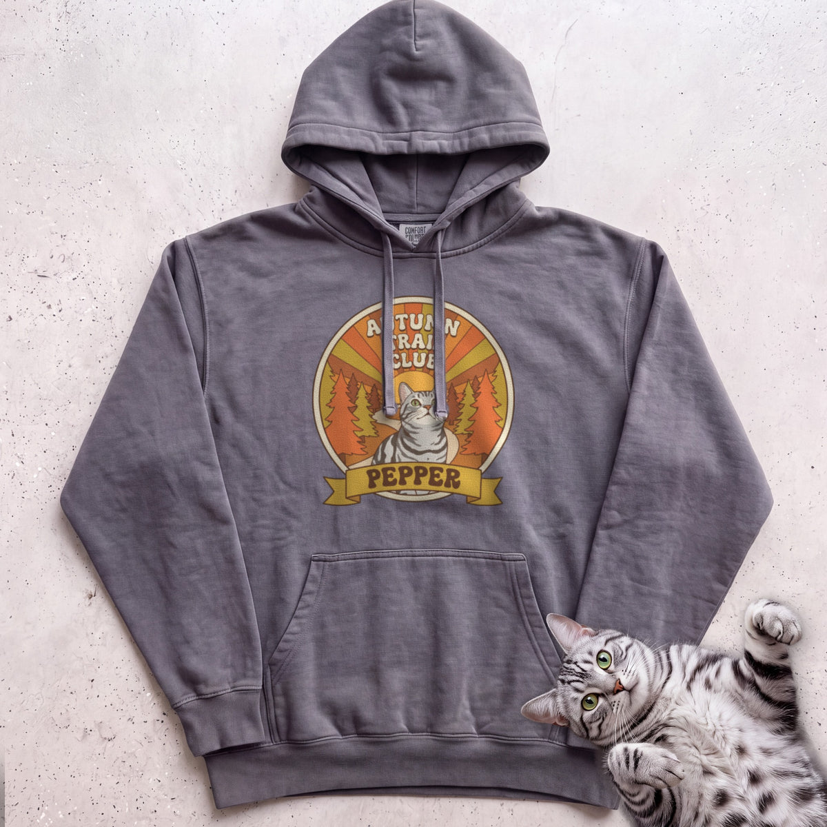 Personalized Autumn Trail Club Cat Hoodie - Pepper