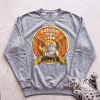 Personalized Autumn Trail Club Cat Sweatshirt - Grey