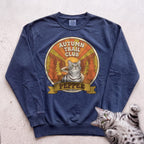 Personalized Autumn Trail Club Cat Sweatshirt - True Navy