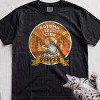 Personalized Autumn Trail Club Cat T-Shirt - Black