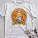 Personalized Autumn Trail Club Cat T-Shirt - White