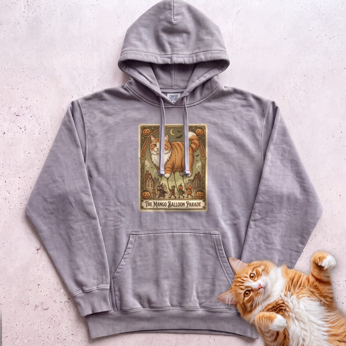 Personalized Balloon Parade Cat Hoodie - Grey