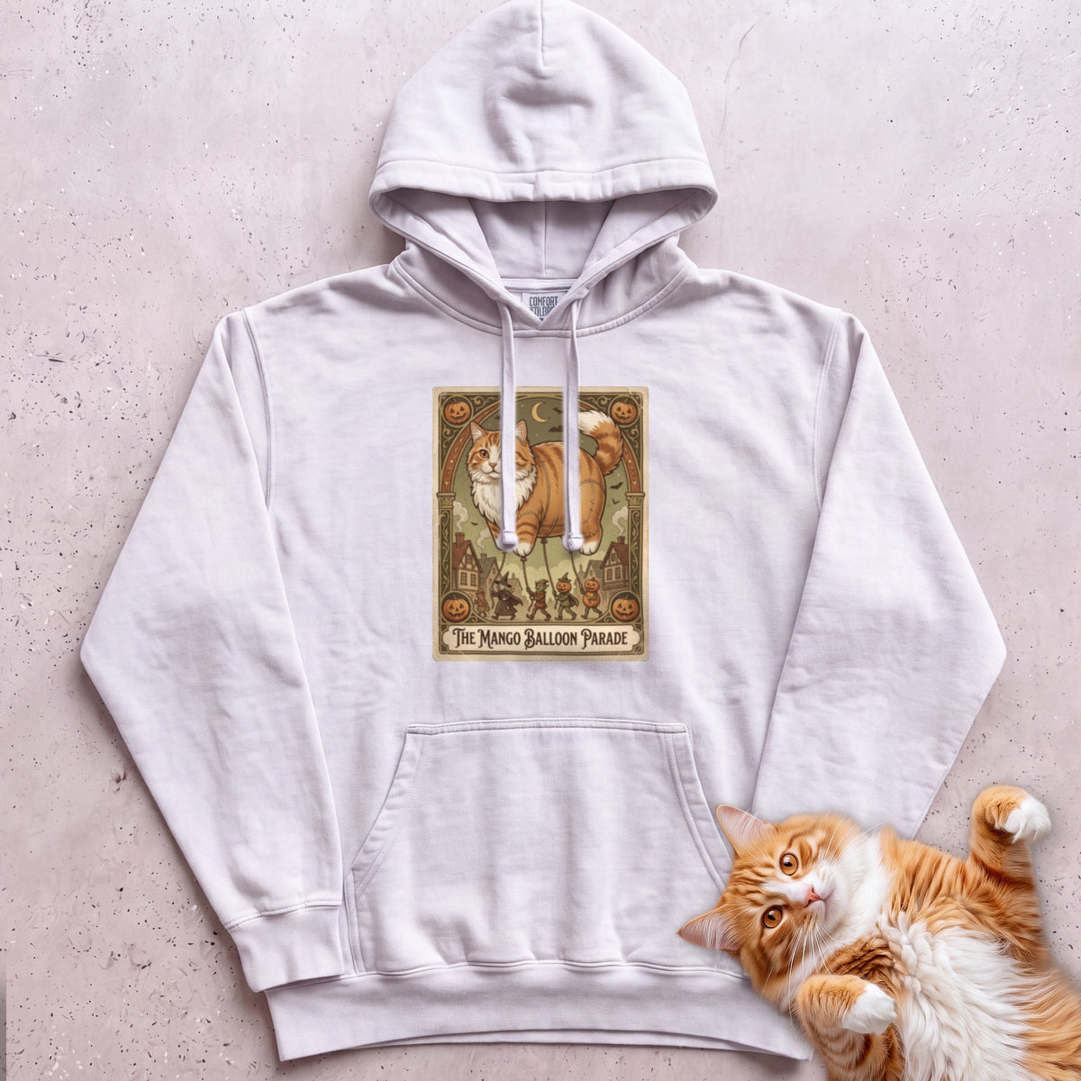 Personalized Balloon Parade Cat Hoodie - White