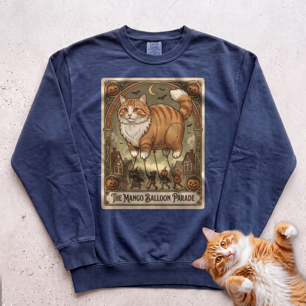 Personalized Balloon Parade Cat Sweatshirt - True Navy