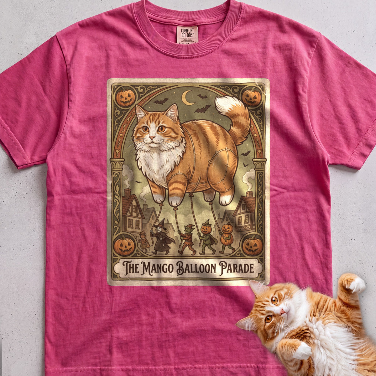 Personalized Balloon Parade Cat T-Shirt - Crunchberry