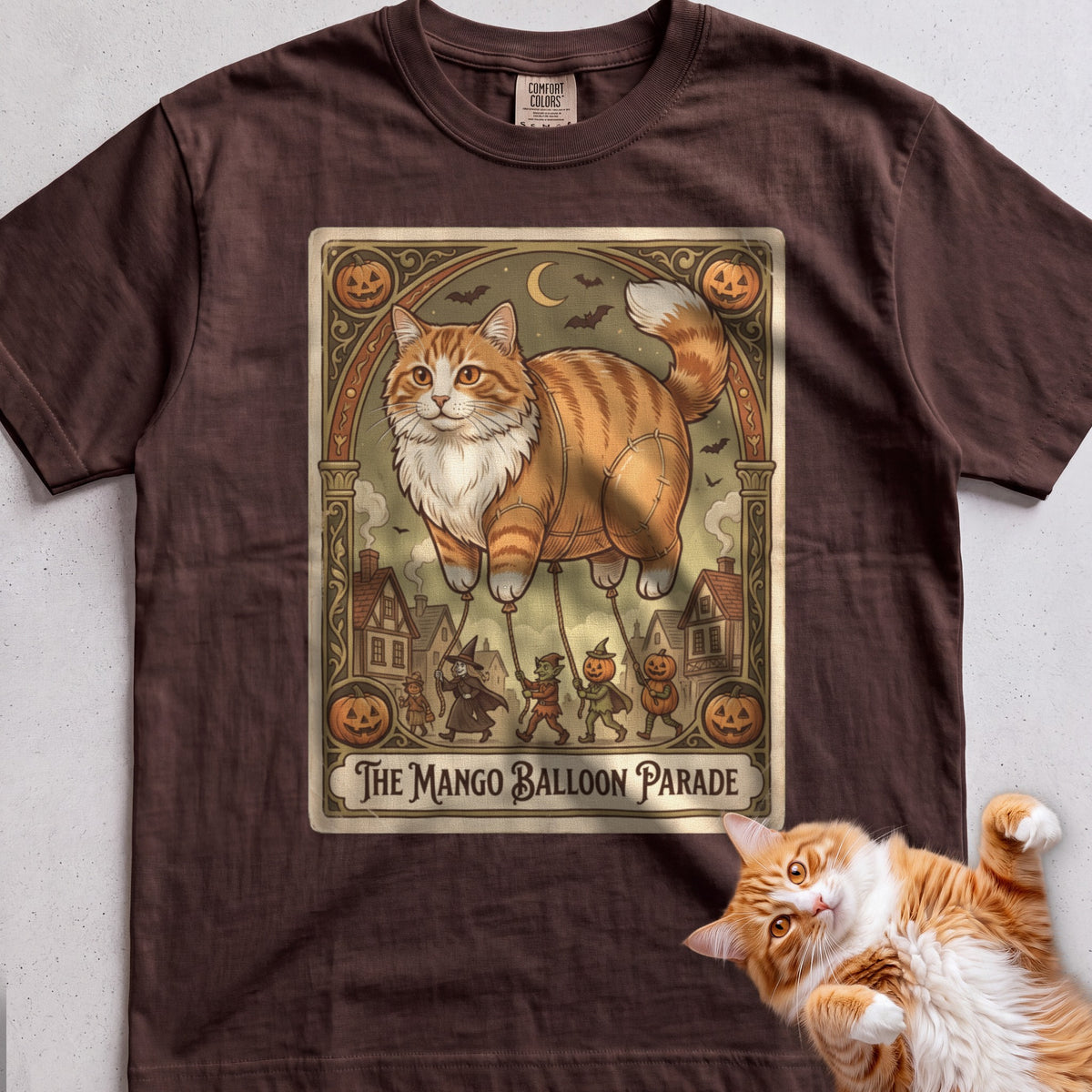 Personalized Balloon Parade Cat T-Shirt - Espresso