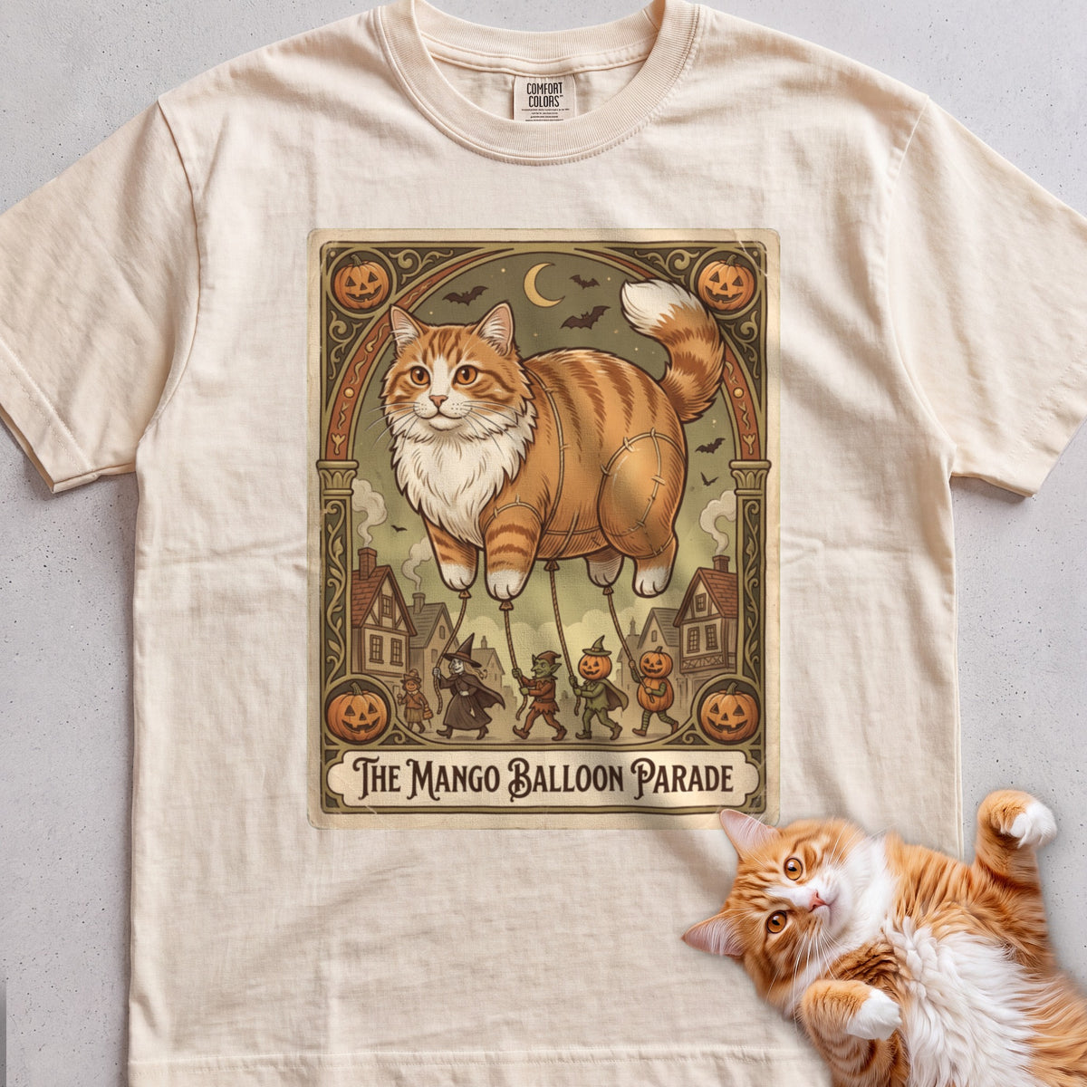 Personalized Balloon Parade Cat T-Shirt - Ivory