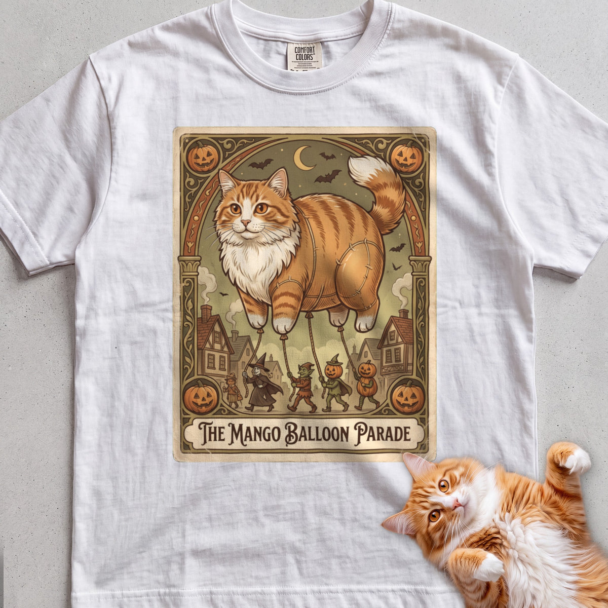 Personalized Balloon Parade Cat T-Shirt - White