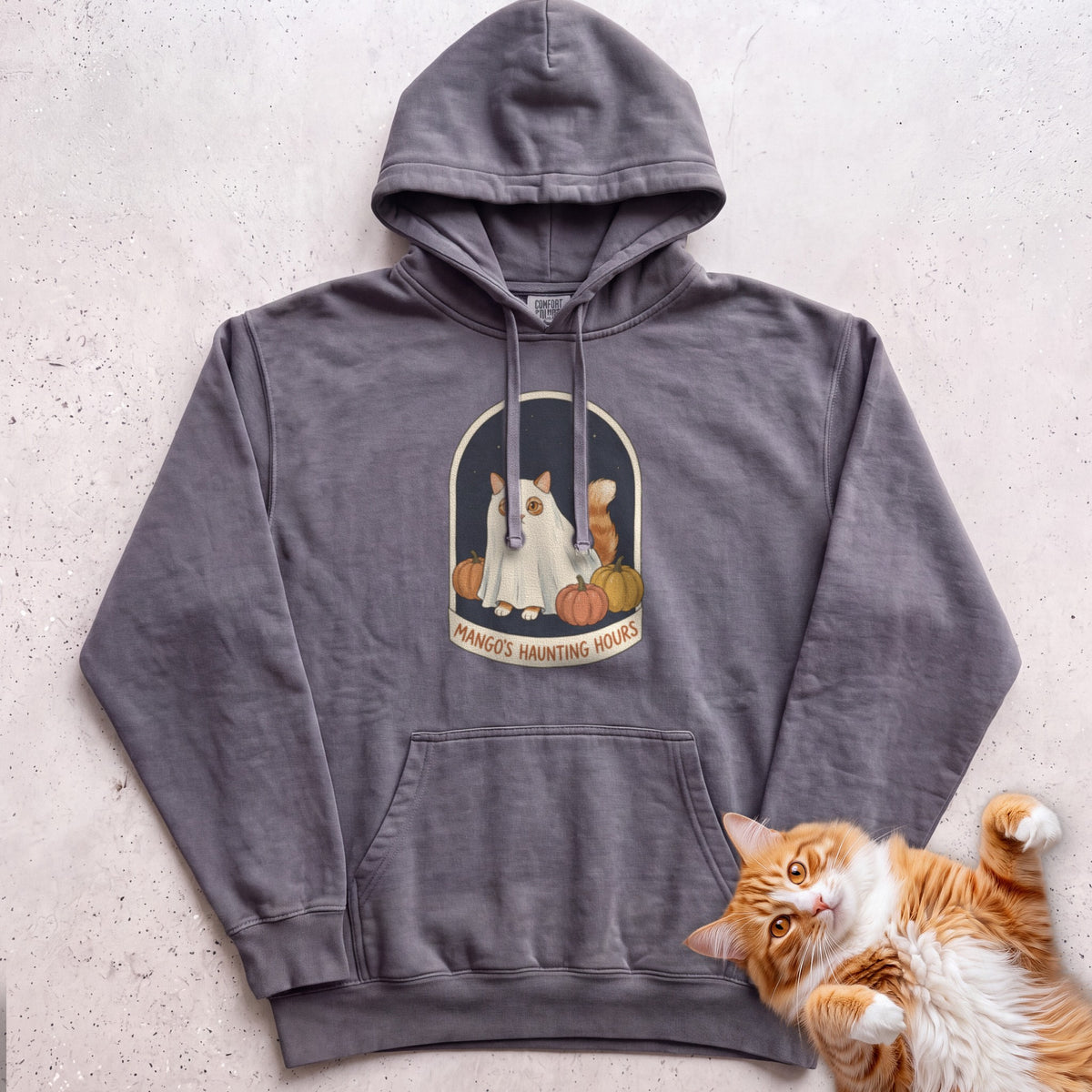 Personalized Bedsheet Ghost Haunting Hours Cat Hoodie - Pepper
